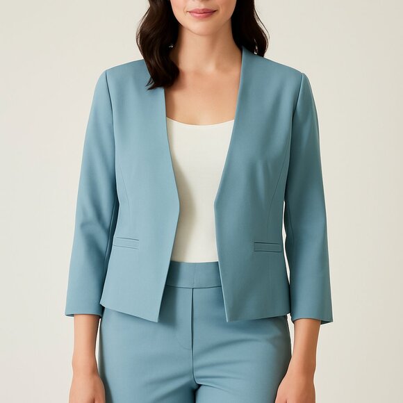 Women's Blue Suit Haute Monde Med not true to size looks like a small. 16 PTP - Picture 1 of 5